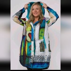 UbU Reversible Zip Front Parisian Artsy Jacket XL